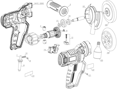 Default Diagram and Parts List for BDPO700 Type 1 Black and Decker 
